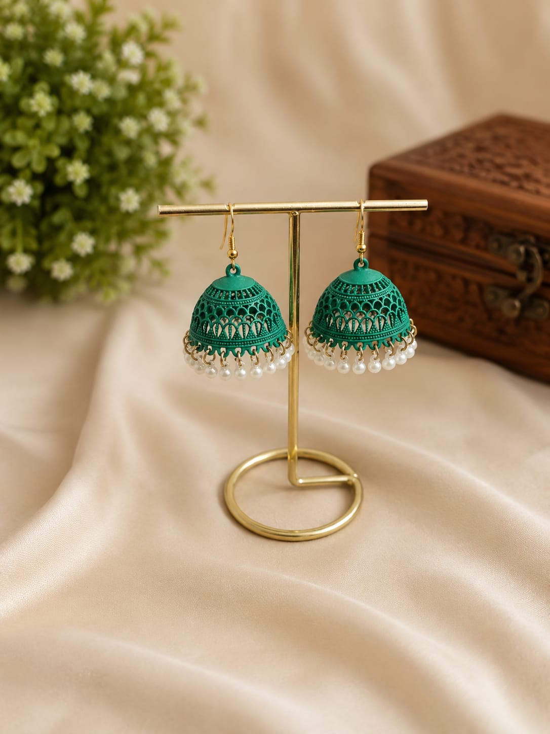 Pearl Dome Jhumka Earrings