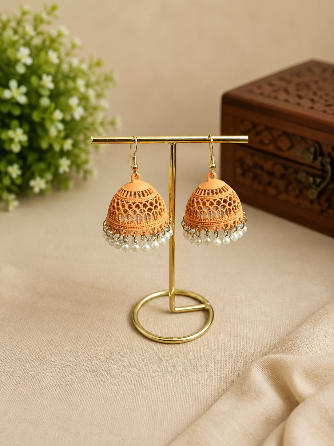 Pearl Dome Jhumka Earrings