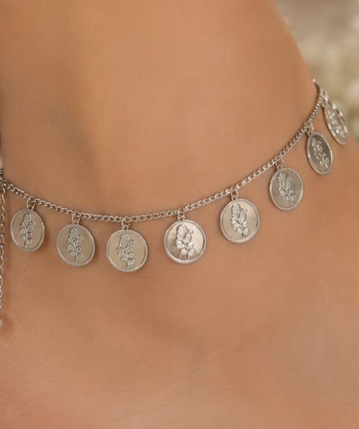 Vintage Coin Charm Anklet